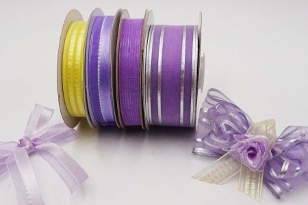 Zestaw przezroczystych wstążek w odcieniach fioletu